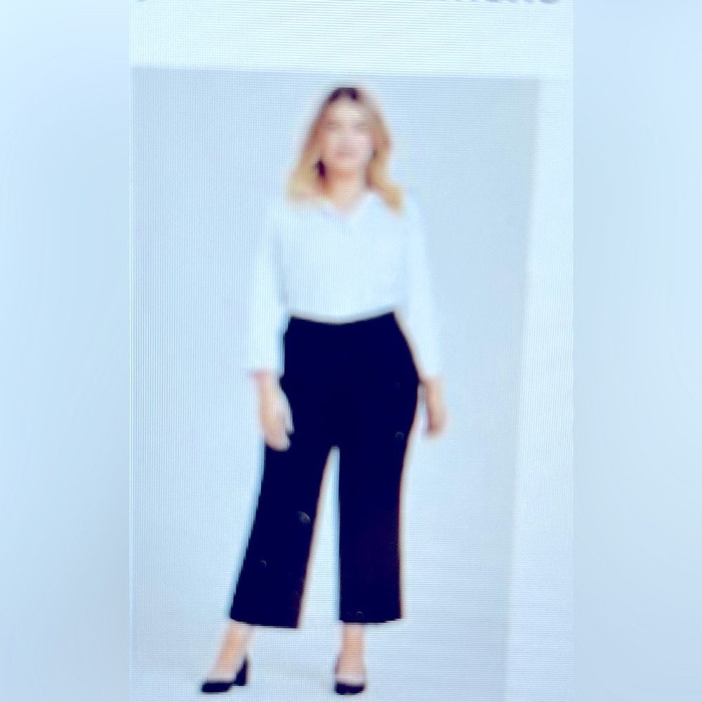 NWT AVENUE PULL ON TUMMY CONTROL BLACK TROUSER ANKLE LENGTH SIZE PETITE 16